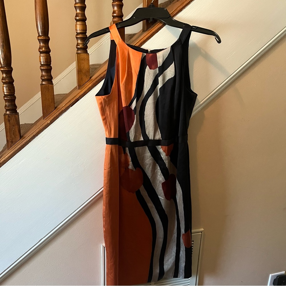 Elie Tahari Silk Midi Sleeveless Dress